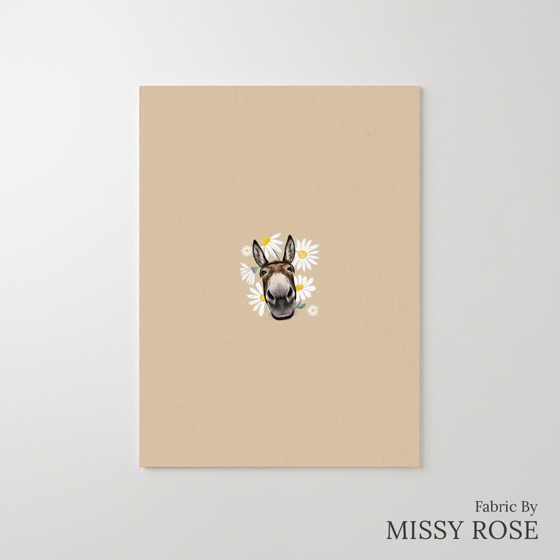 Design 630 Donkey Panel – printed fabric panel with centred picture, custom printed to order | Fabric by Missy Rose
