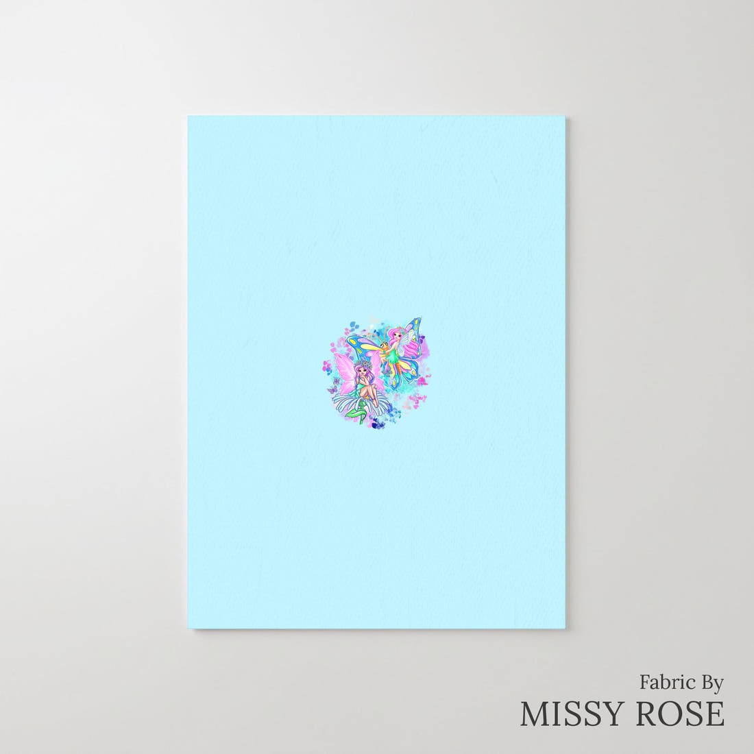 Design 632 Fairy Panel – printed fabric panel with centred picture, custom printed to order | Fabric by Missy Rose