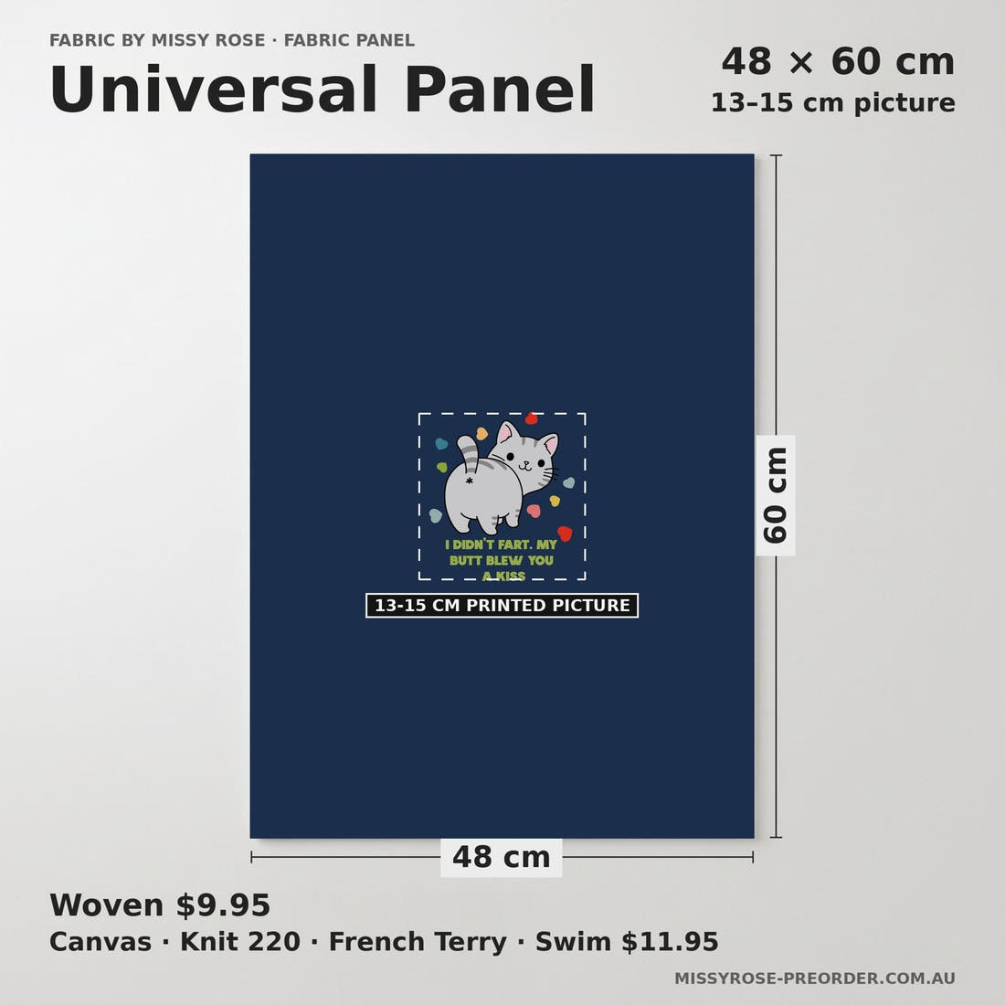 Design 633 Funny Cats Panel universal panel sizing – 13–15 cm printed picture on 48 × 60 cm fabric | Fabric by Missy Rose