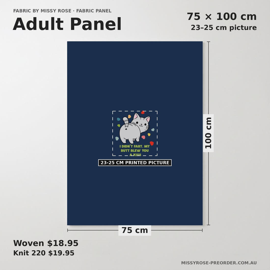 Design 633 Funny Cats Panel adult panel sizing – 23–25 cm printed picture on 75 × 100 cm fabric | Fabric by Missy Rose