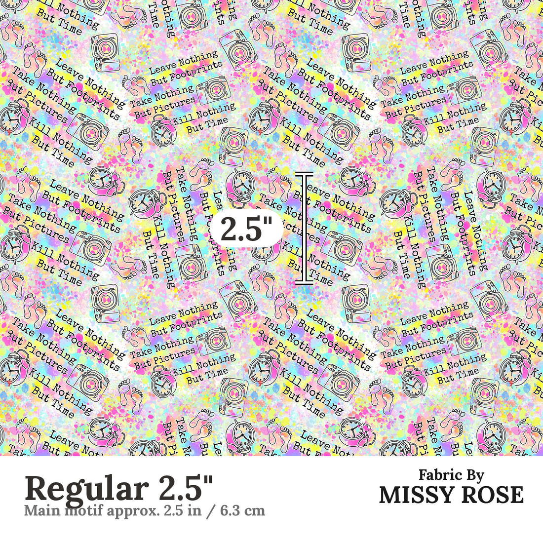 Design 634 Footprints Fabric Regular 2.5" - print scale | Fabric by Missy Rose