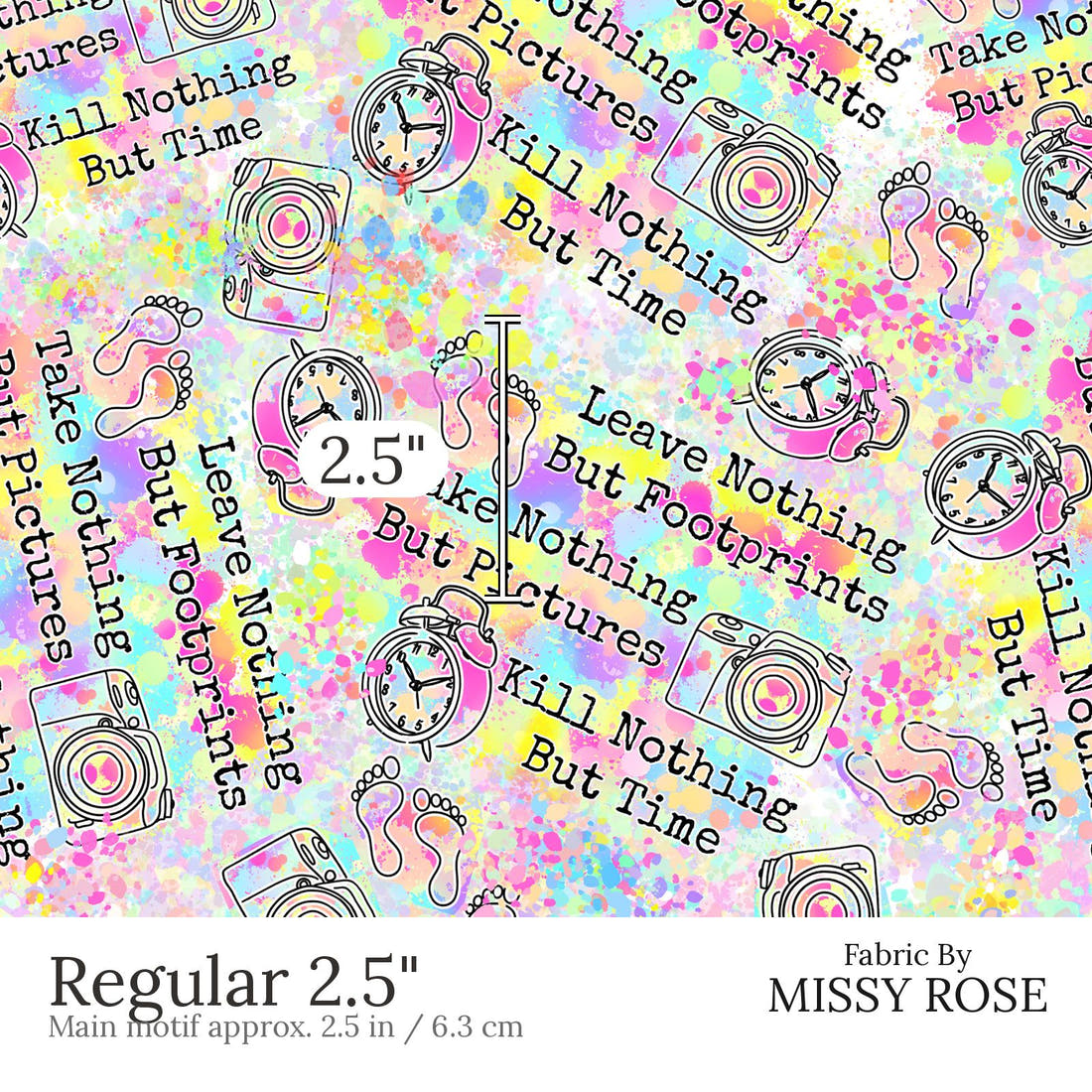 Design 634 Footprints Fabric Regular 2.5 inch print scale guide | Fabric by Missy Rose