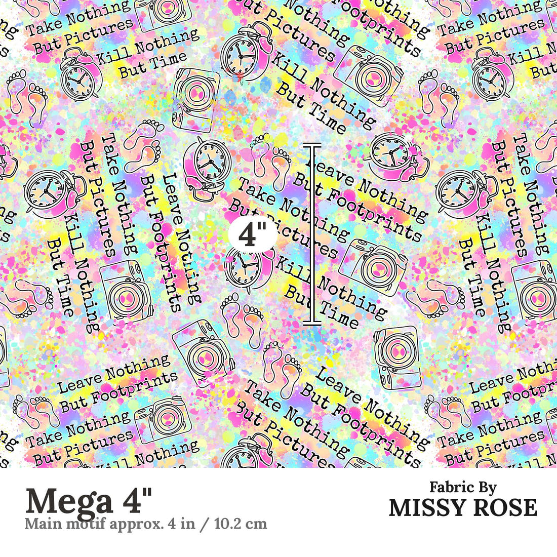 Design 634 Footprints Fabric Mega 4" - print scale | Fabric by Missy Rose