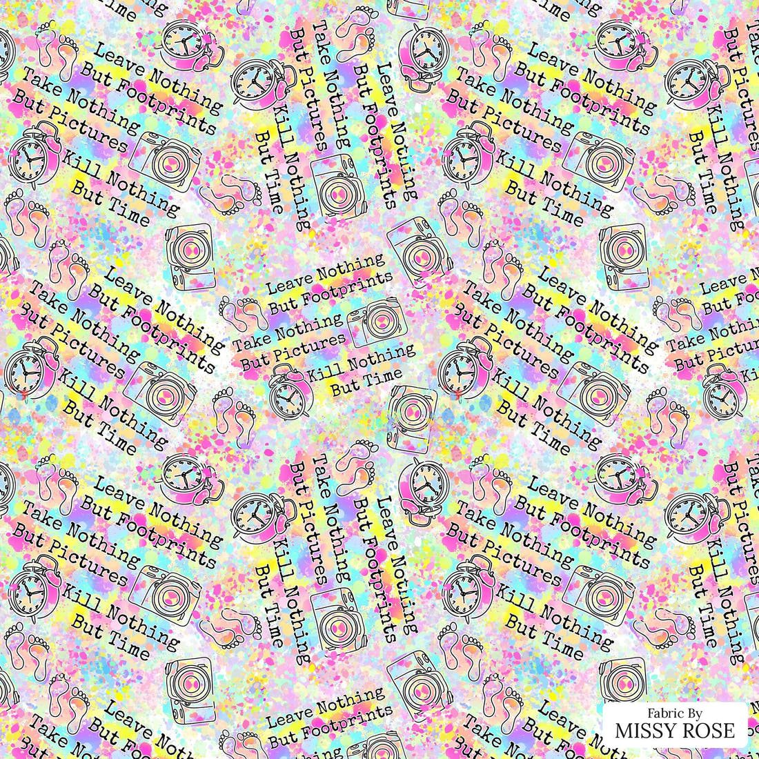 Design 634 Footprints Fabric - flat view of the print, zoom in for detail | Fabric by Missy Rose