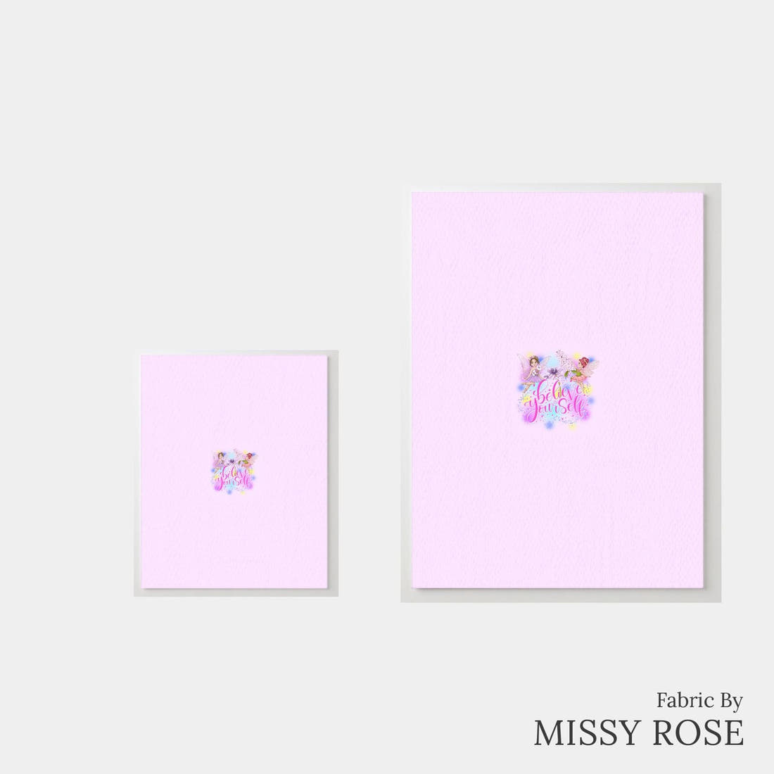 Design 635 Colourful Fairy Panel – universal and adult panel sizes side by side | Fabric by Missy Rose