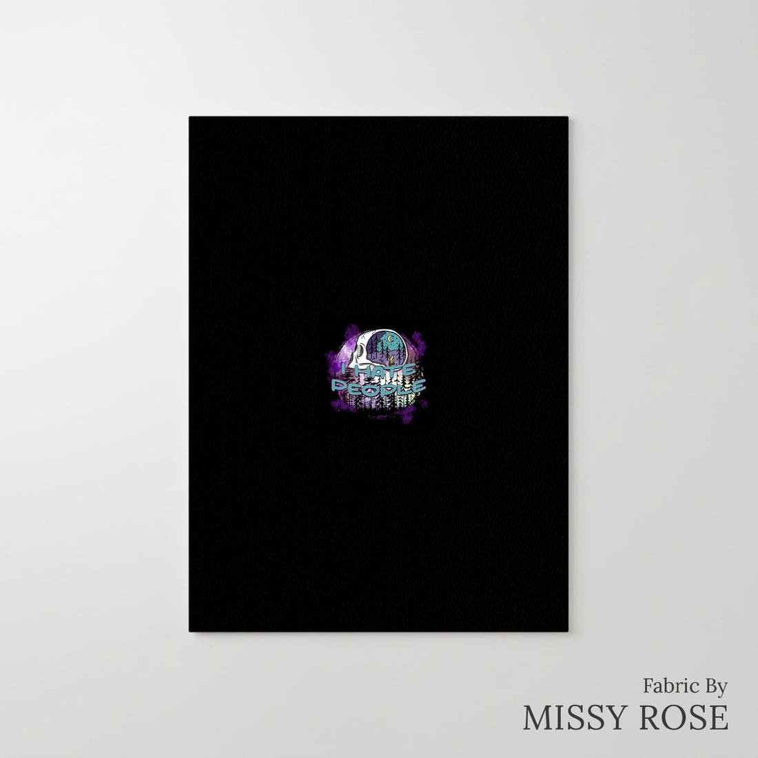Design 64 Hate People Panel – printed fabric panel with centred picture, custom printed to order | Fabric by Missy Rose