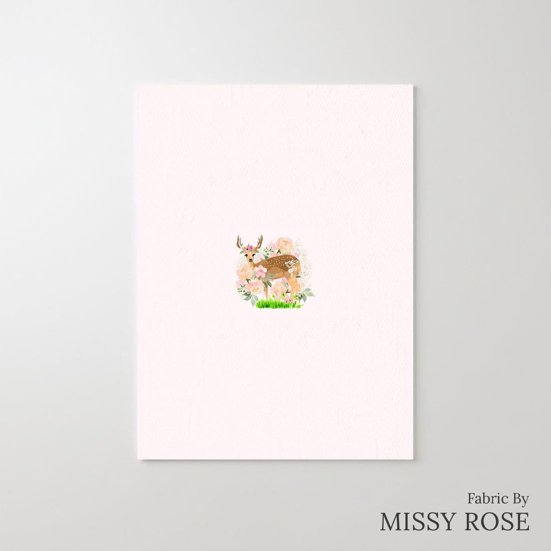 Design 641 Pretty Deer Panel – printed fabric panel with centred picture, custom printed to order | Fabric by Missy Rose
