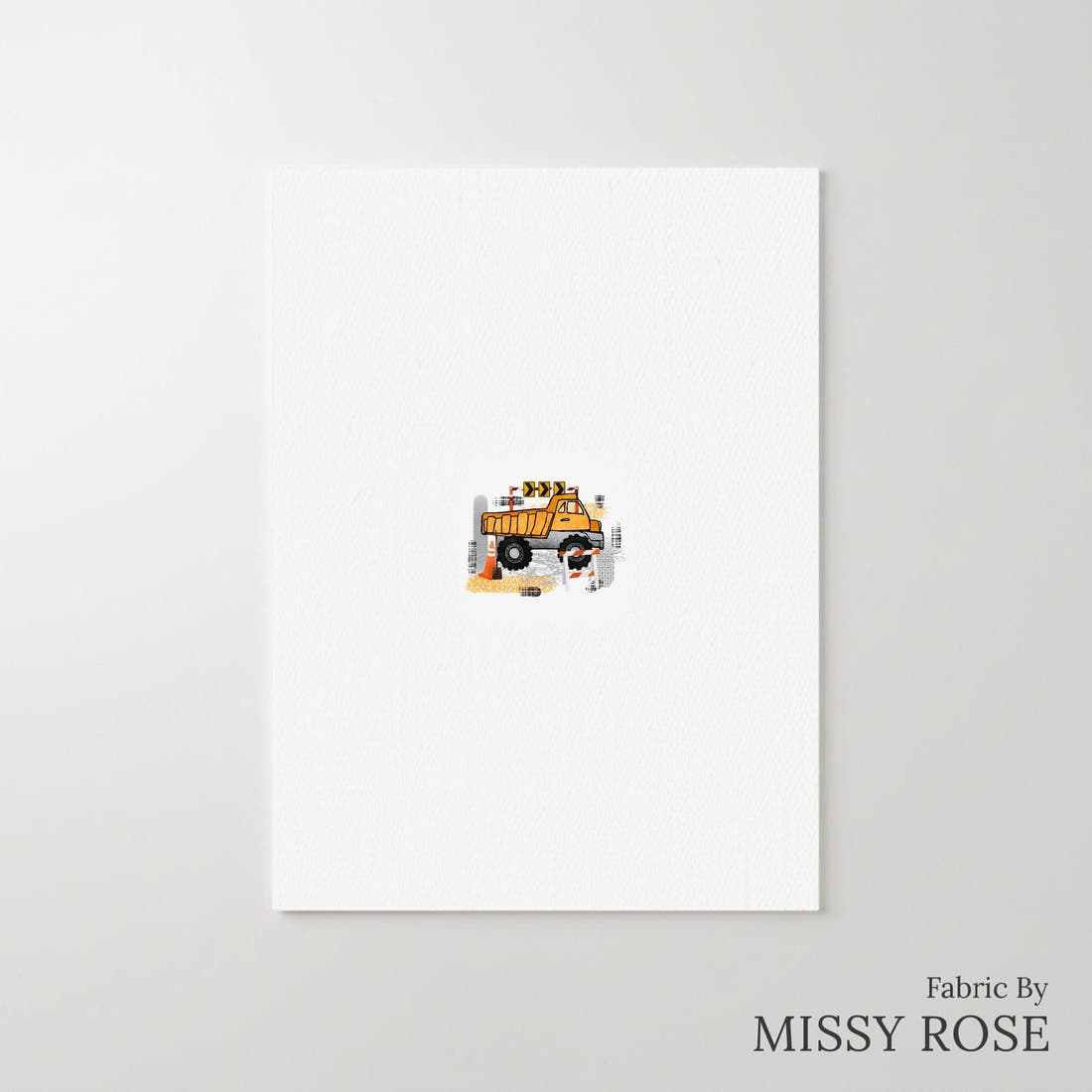 Design 643 Construction Panel – printed fabric panel with centred picture, custom printed to order | Fabric by Missy Rose