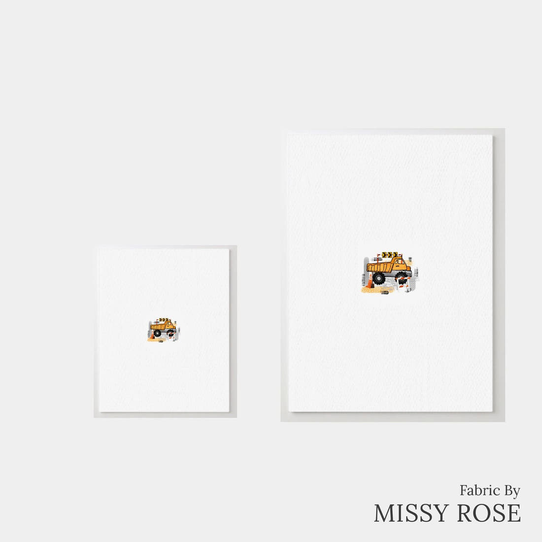 Design 643 Construction Panel – universal and adult panel sizes side by side | Fabric by Missy Rose