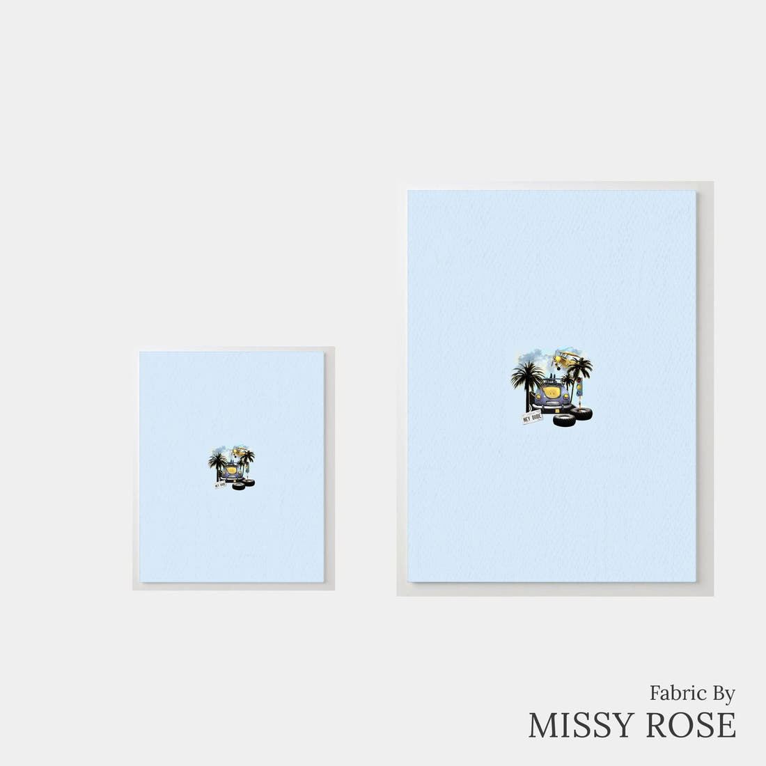 Design 644 Tropical Transport Panel – universal and adult panel sizes side by side | Fabric by Missy Rose