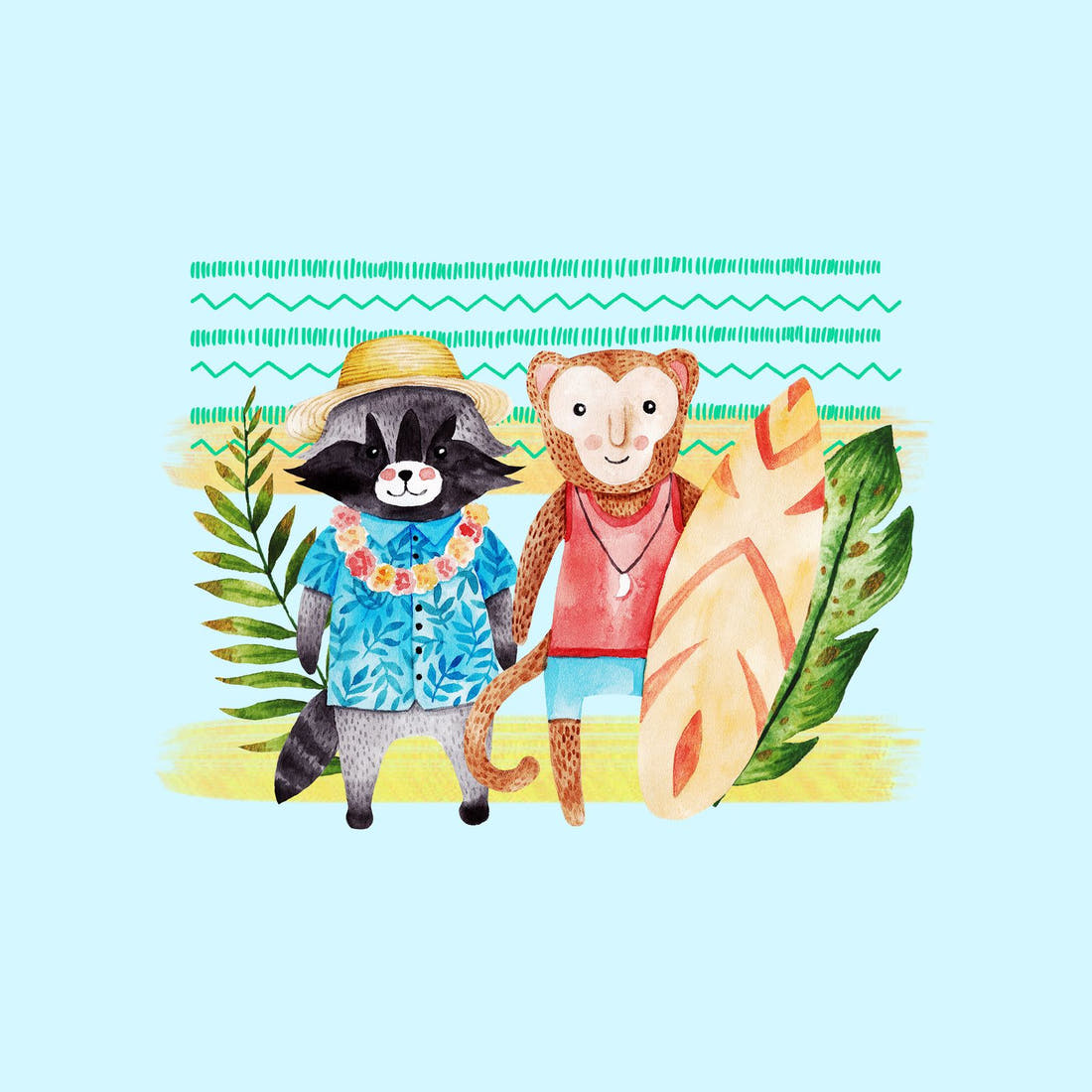 Design 646 Tropical Animals Panel – full artwork close-up of the printed picture | Fabric by Missy Rose