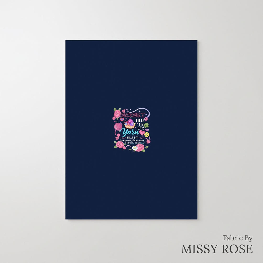 Design 647 Crochet Panel – printed fabric panel with centred picture, custom printed to order | Fabric by Missy Rose