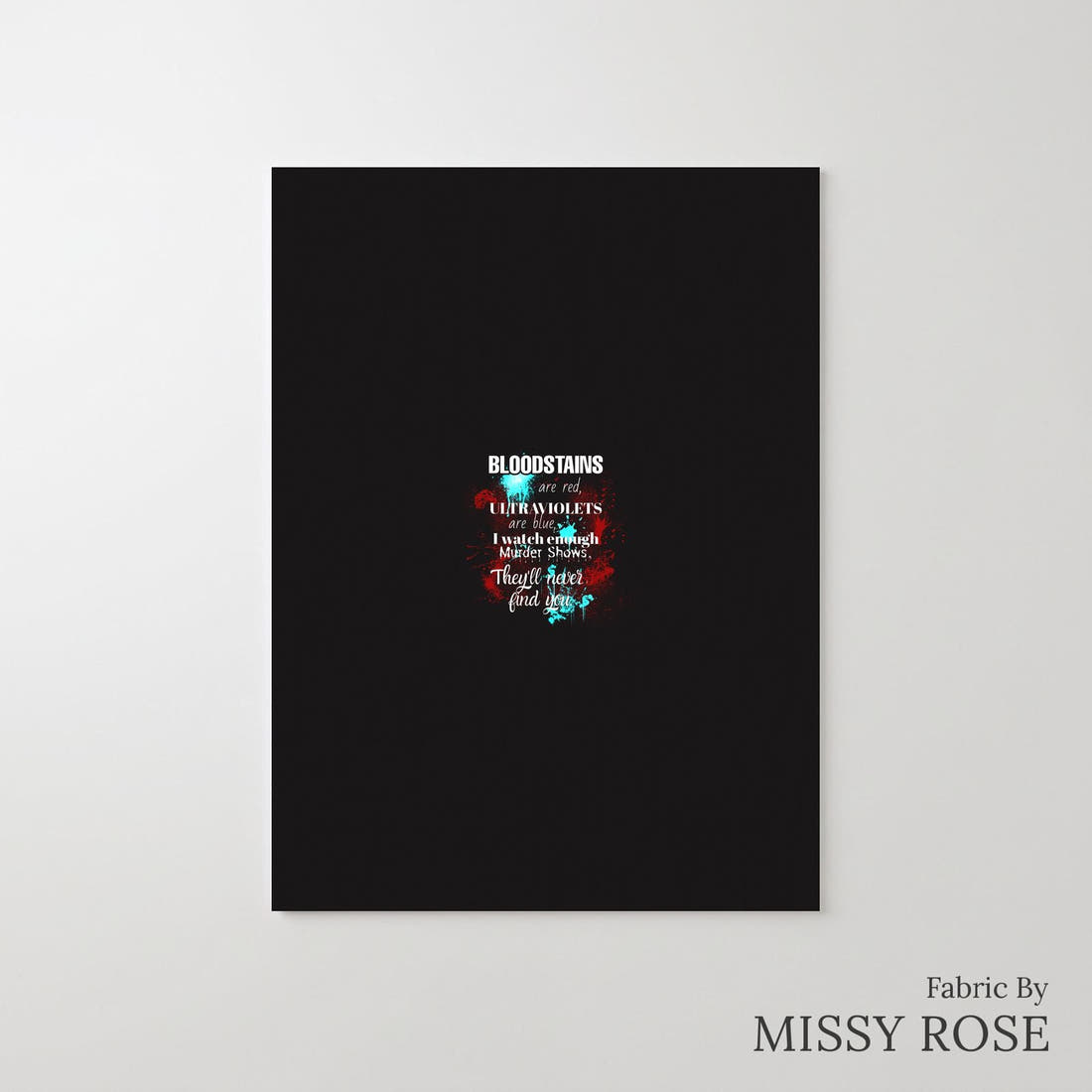 Design 648 Crime Panel – printed fabric panel with centred picture, custom printed to order | Fabric by Missy Rose