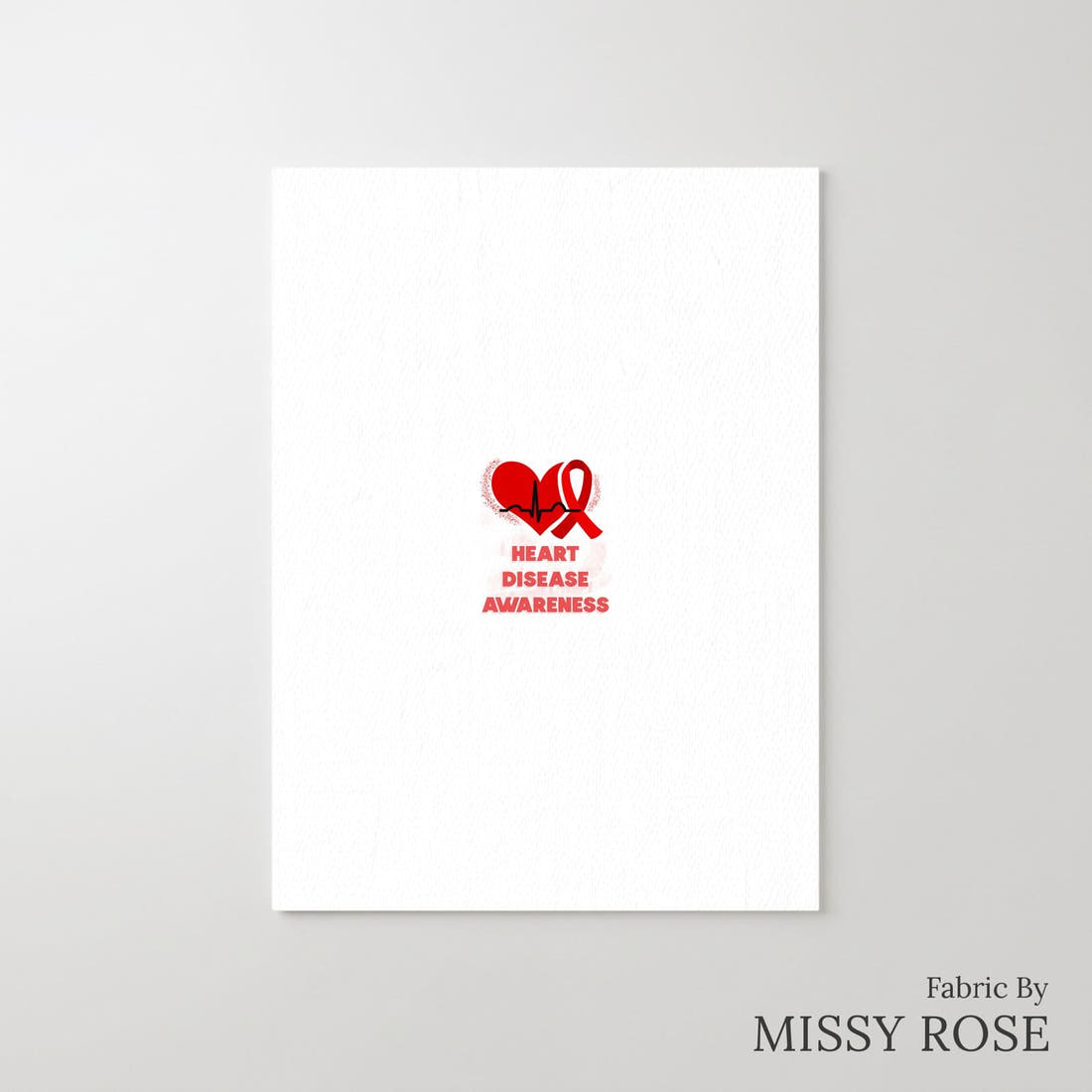 Design 65 Heart Disease Panel – printed fabric panel with centred picture, custom printed to order | Fabric by Missy Rose
