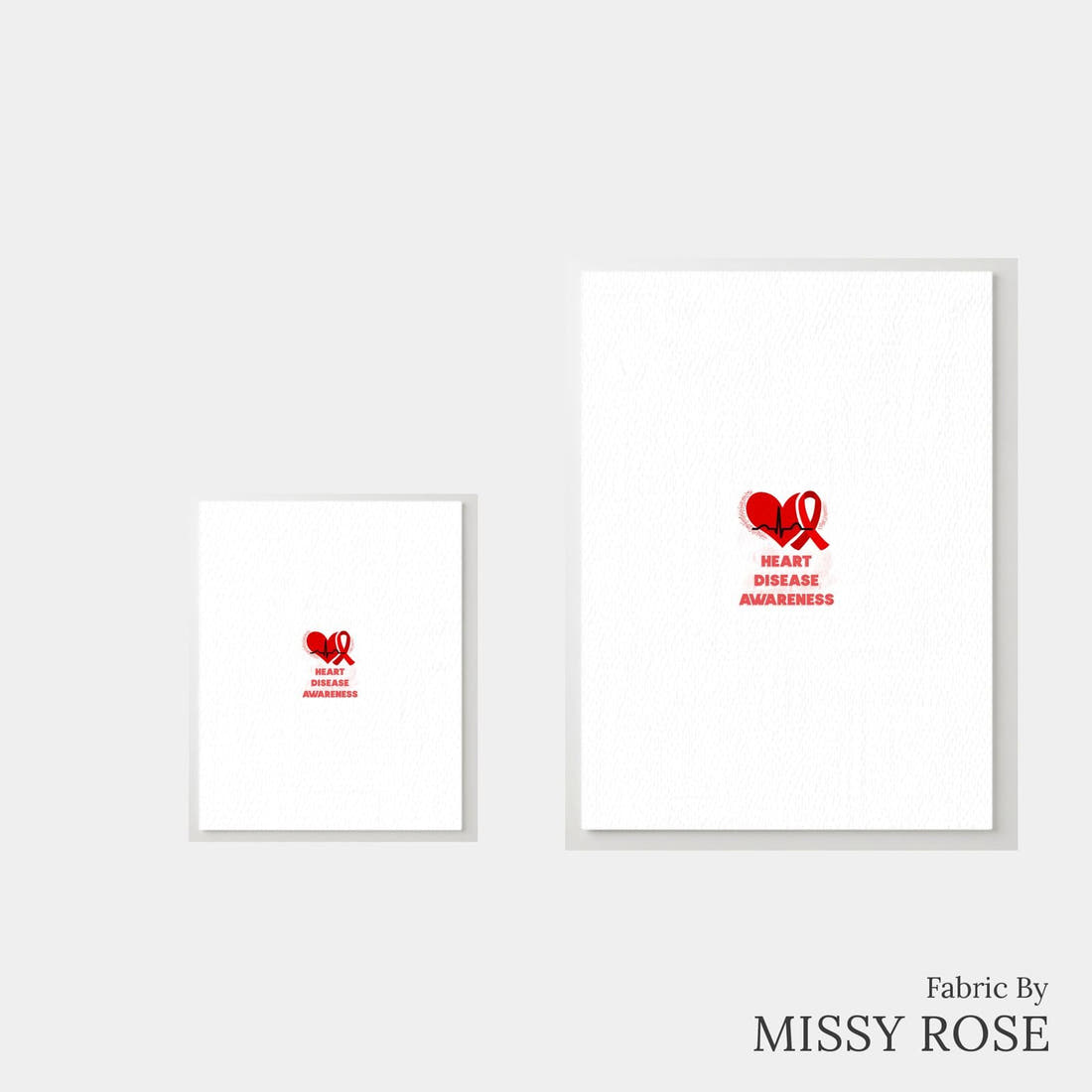 Design 65 Heart Disease Panel – universal and adult panel sizes side by side | Fabric by Missy Rose