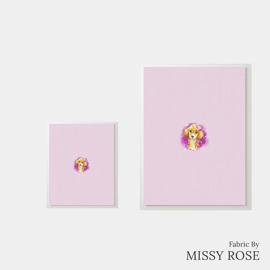 Design 651 Purple Dog Panel – universal and adult panel sizes side by side | Fabric by Missy Rose