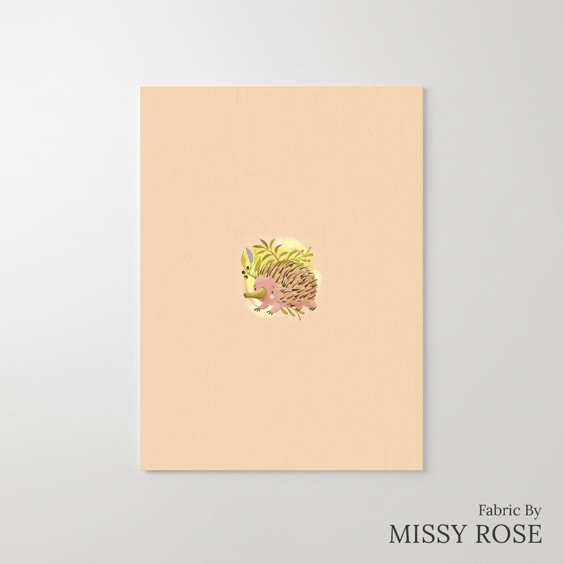 Design 652 Echidna Panel – printed fabric panel with centred picture, custom printed to order | Fabric by Missy Rose