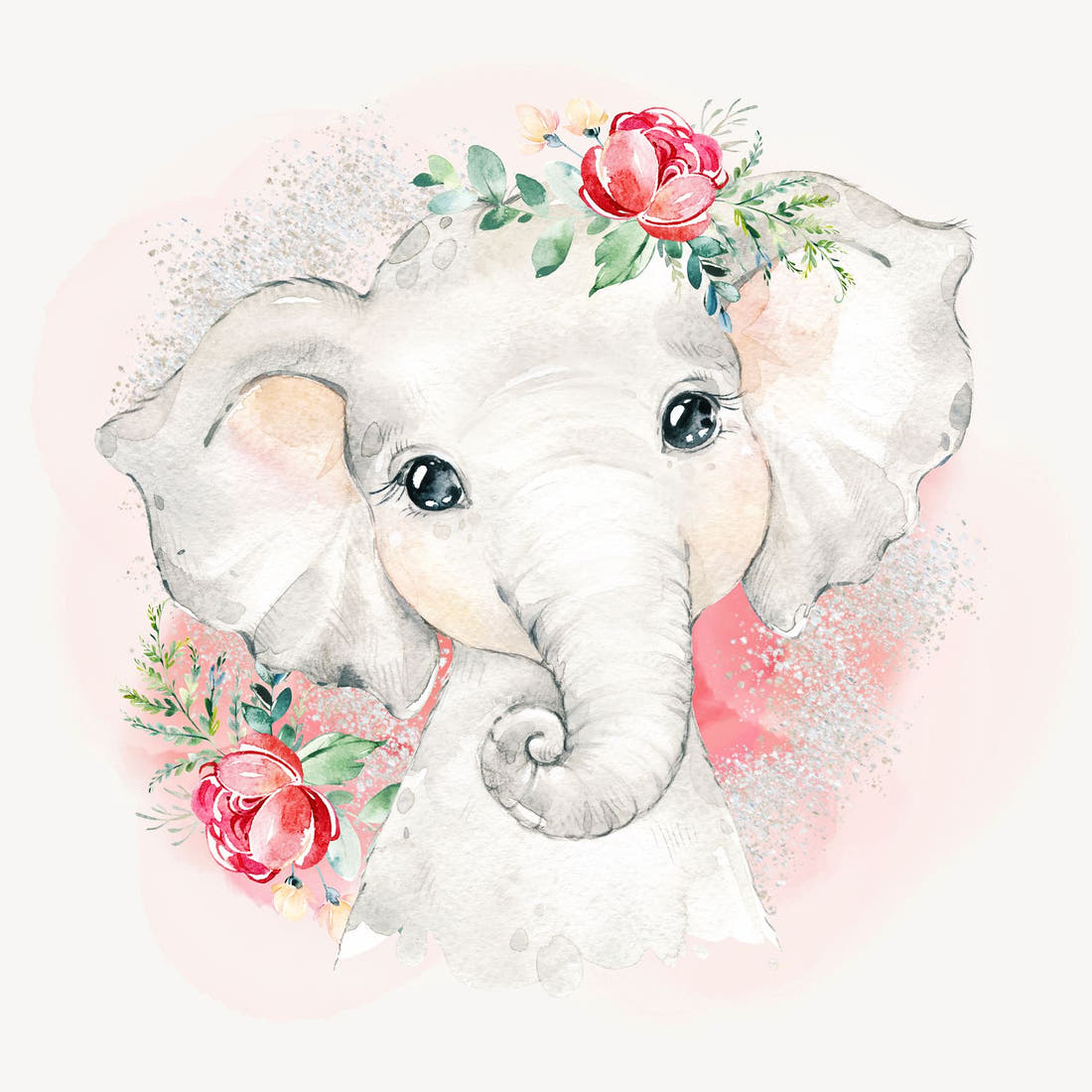 Design 653 Elephant Panel – full artwork close-up of the printed picture | Fabric by Missy Rose