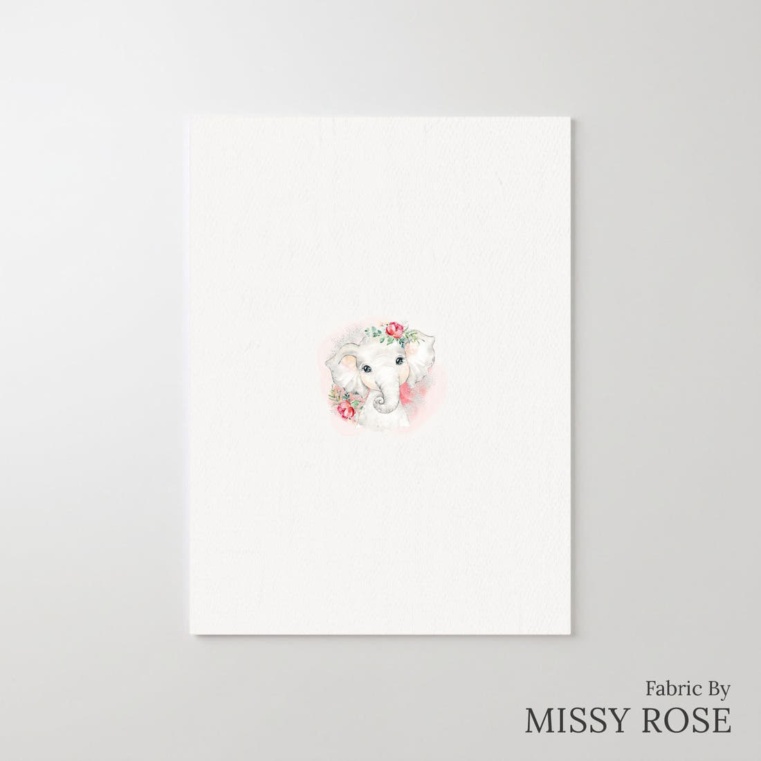 Design 653 Elephant Panel – printed fabric panel with centred picture, custom printed to order | Fabric by Missy Rose