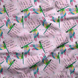 Design 657 - Pink Dragonfly Fabric