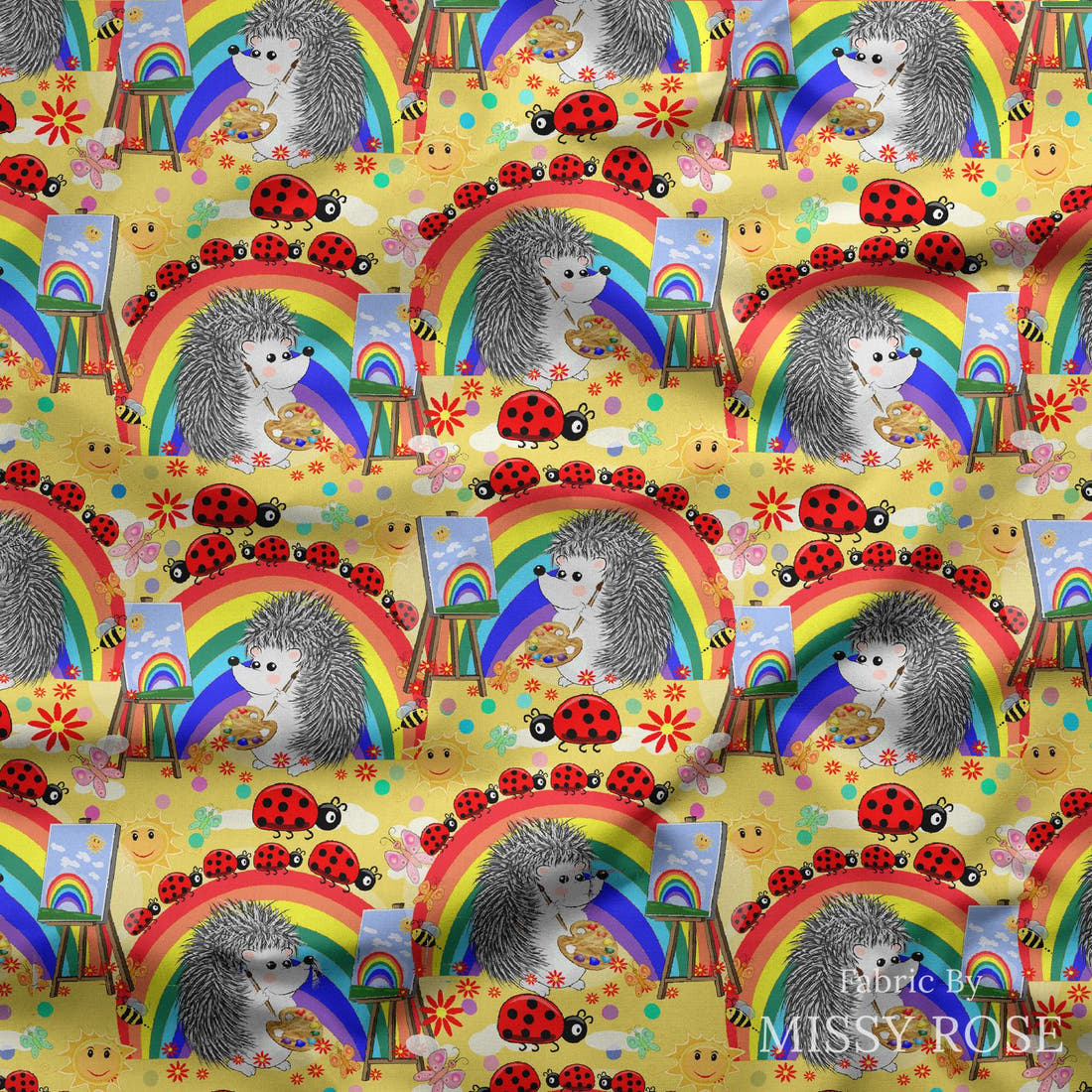 Design 66 Artist Fabric draped fabric mockup – custom printed fabric by the metre | Fabric by Missy Rose