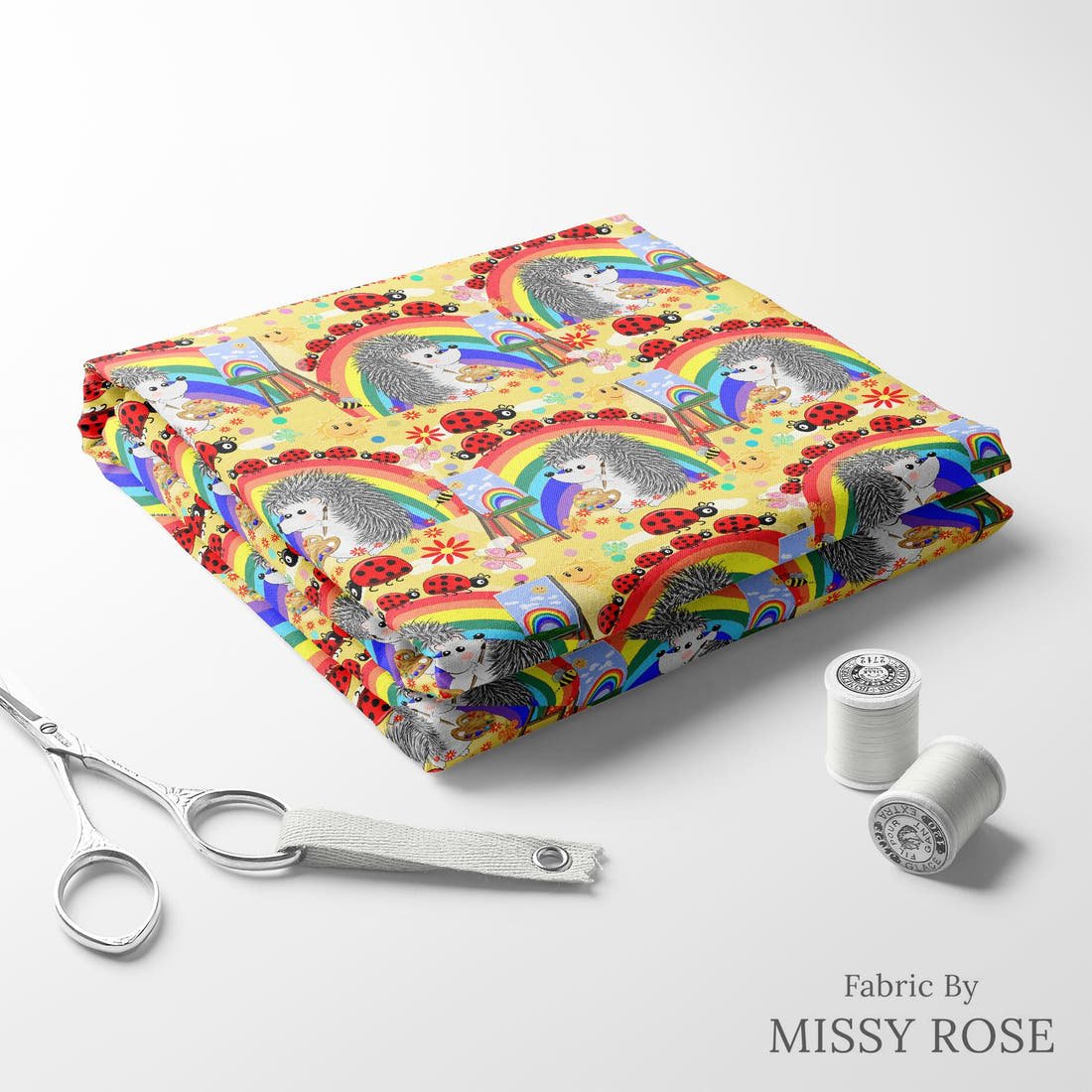 Design 66 Artist Fabric folded fabric stack with matching thread – pre-order fabric Australia | Fabric by Missy Rose