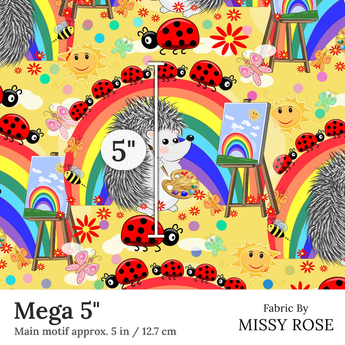 Design 66 Artist Fabric Mega 5 inch print scale guide | Fabric by Missy Rose