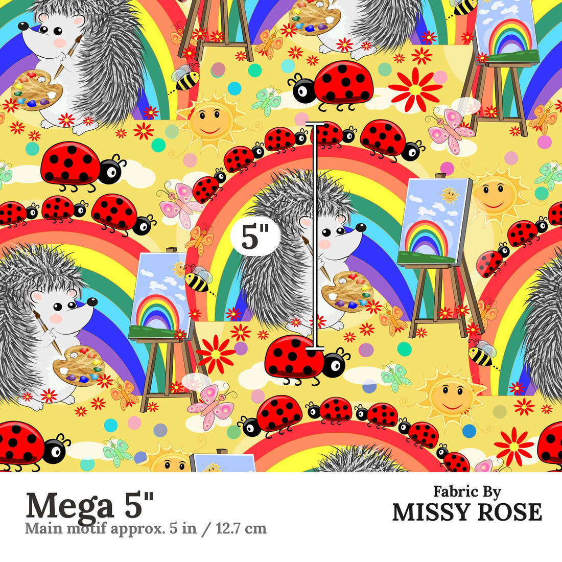Design 66 Artist Fabric Mega 5" - print scale | Fabric by Missy Rose