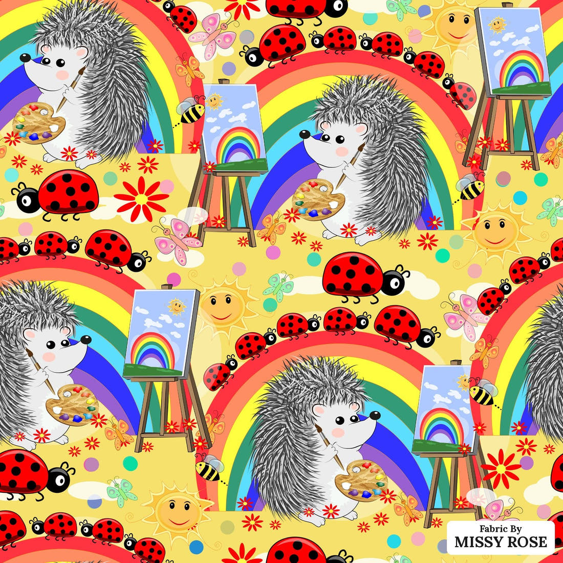 Design 66 Artist Fabric - flat view of the print, zoom in for detail | Fabric by Missy Rose