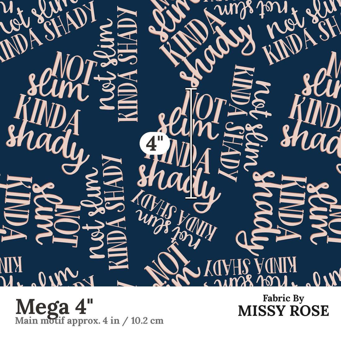 Design 662 Shady Fabric Mega 4" - print scale | Fabric by Missy Rose