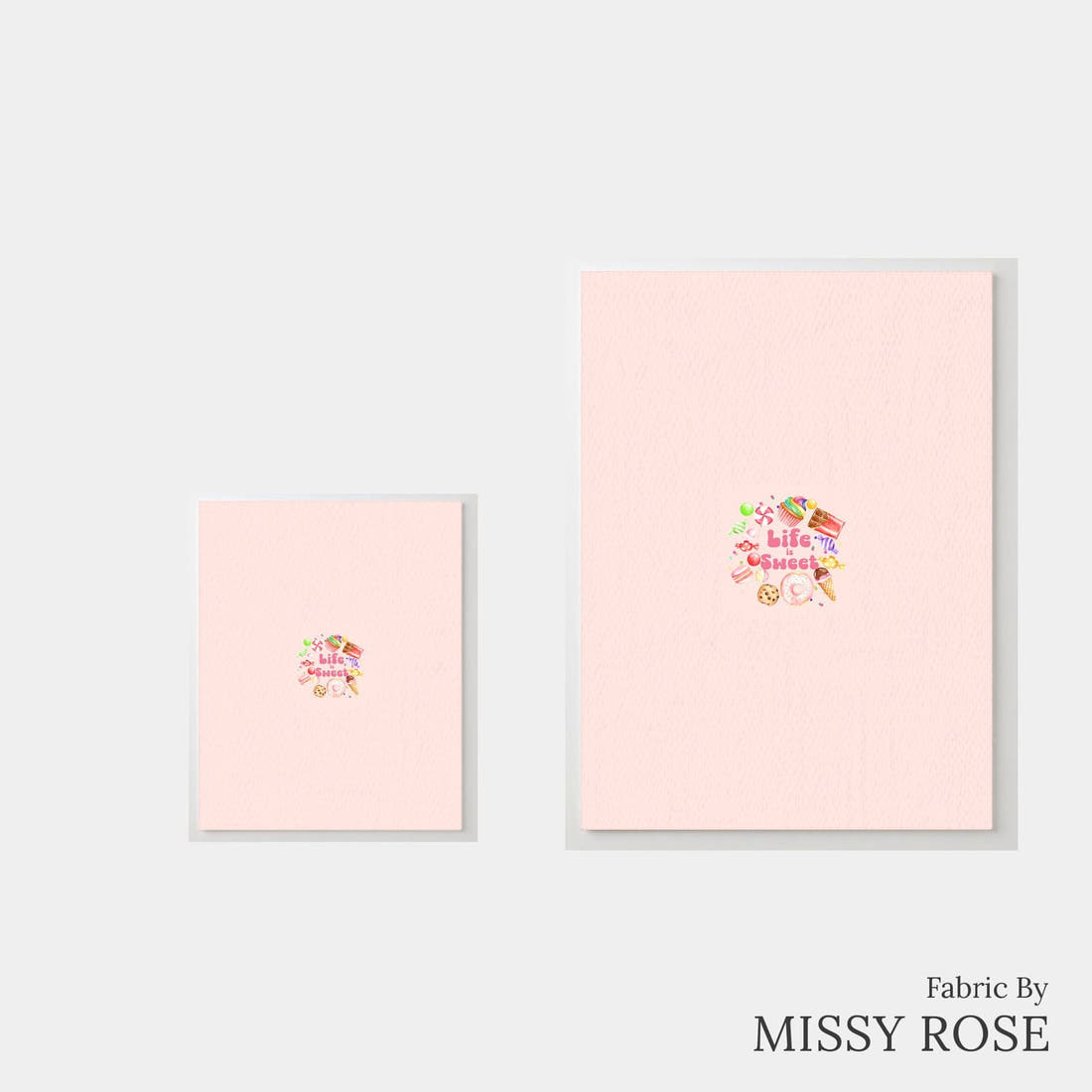 Design 663 Sweets Panel – universal and adult panel sizes side by side | Fabric by Missy Rose