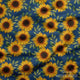 Design 664 - Navy Sunflower Fabric