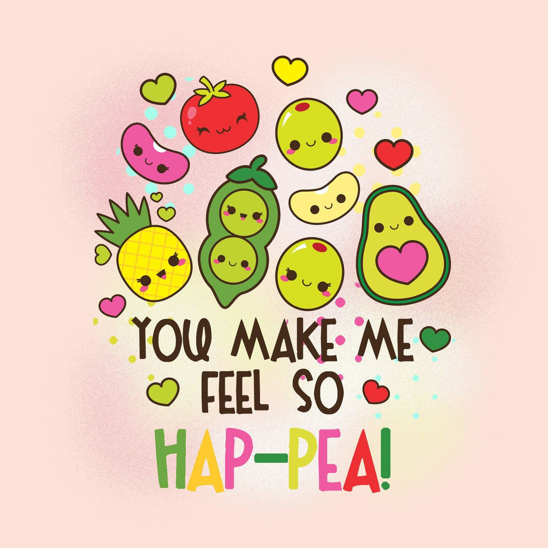 Design 665 Happy Food Panel – full artwork close-up of the printed picture | Fabric by Missy Rose