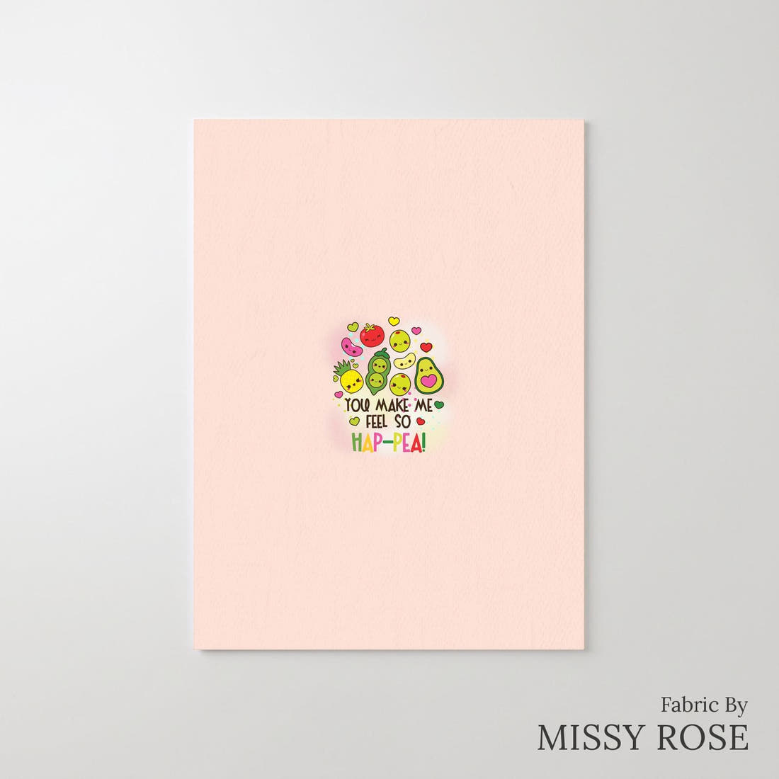 Design 665 Happy Food Panel – printed fabric panel with centred picture, custom printed to order | Fabric by Missy Rose