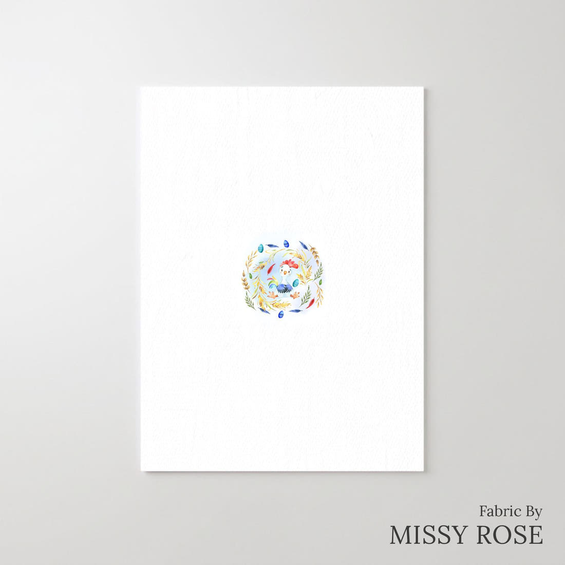 Design 666 White Chicken Panel – printed fabric panel with centred picture, custom printed to order | Fabric by Missy Rose