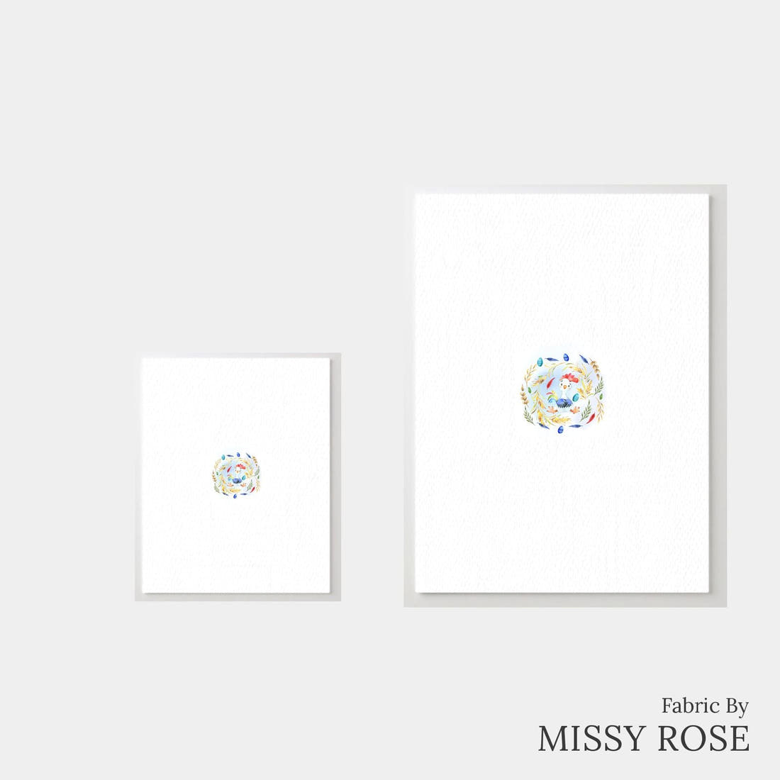 Design 666 White Chicken Panel – universal and adult panel sizes side by side | Fabric by Missy Rose