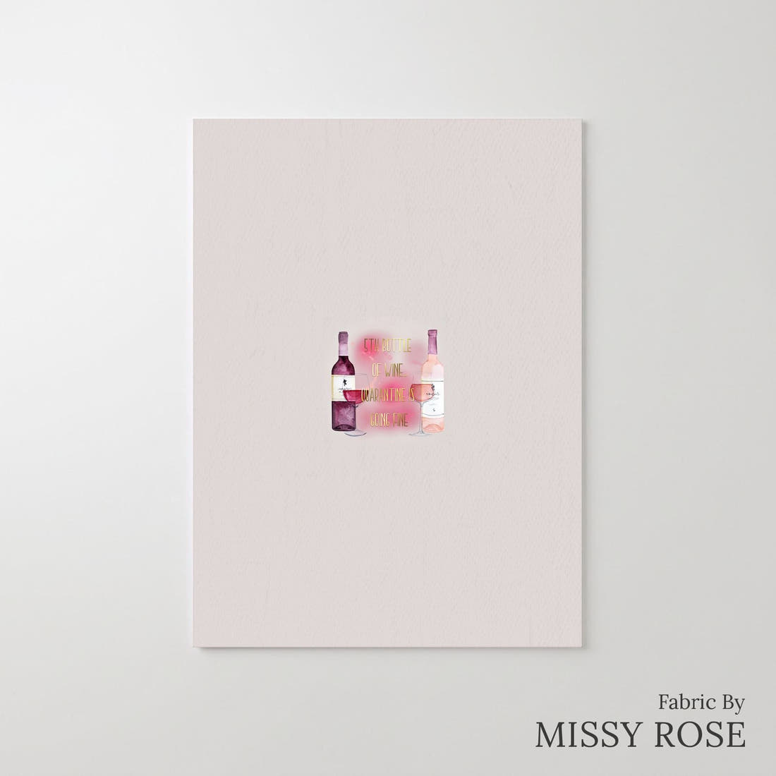 Design 668 Wine Panel – printed fabric panel with centred picture, custom printed to order | Fabric by Missy Rose