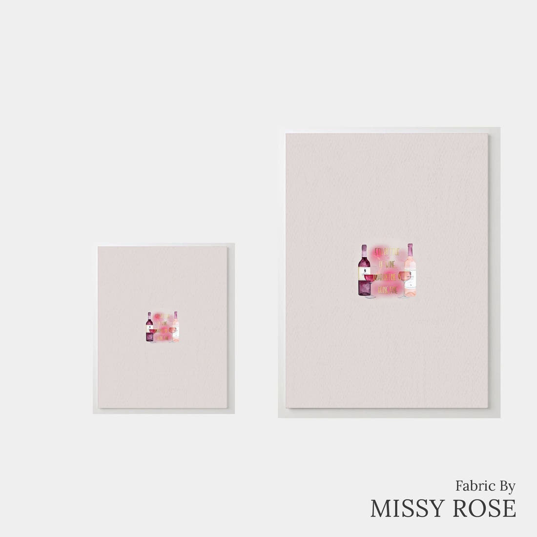 Design 668 Wine Panel – universal and adult panel sizes side by side | Fabric by Missy Rose
