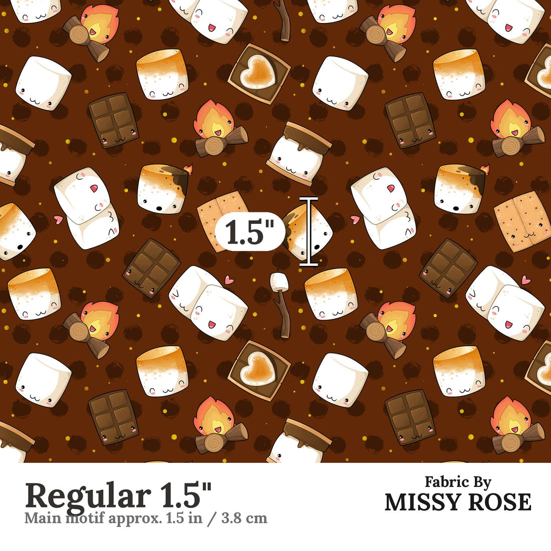 Design 67 Marshmellow Fabric Regular 1.5" - print scale | Fabric by Missy Rose