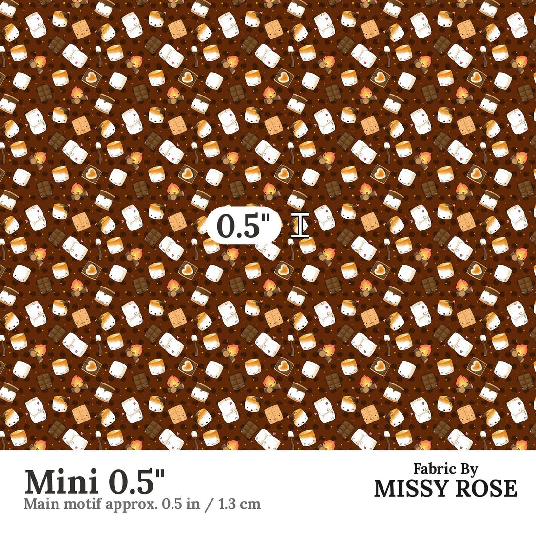 Design 67 Marshmellow Fabric Mini 0.5" - print scale | Fabric by Missy Rose