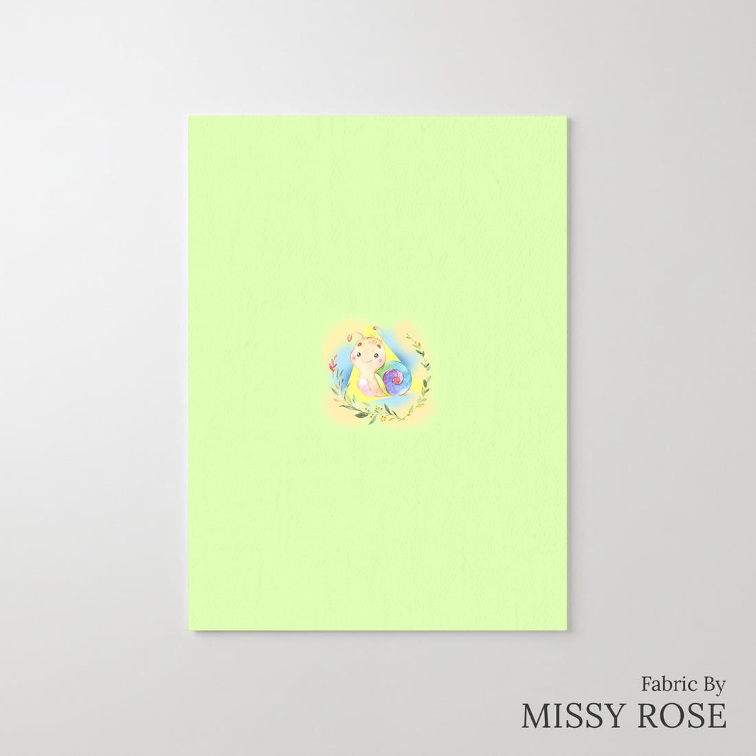 Design 672 Rainbow Snails Panel – printed fabric panel with centred picture, custom printed to order | Fabric by Missy Rose