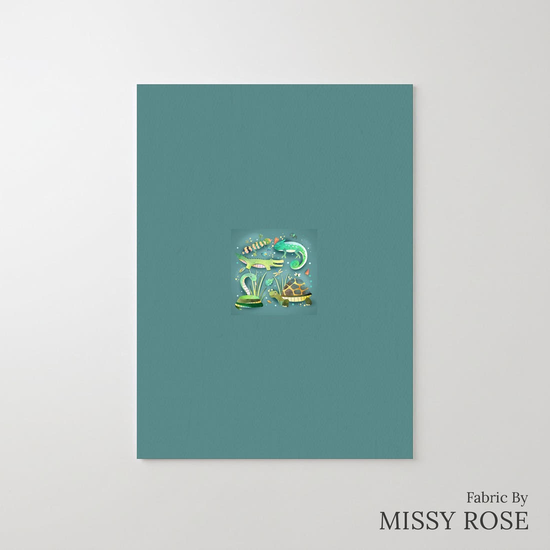 Design 674 Reptiles Panel – printed fabric panel with centred picture, custom printed to order | Fabric by Missy Rose