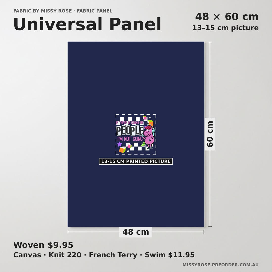 Design 675 People Panel universal panel sizing – 13–15 cm printed picture on 48 × 60 cm fabric | Fabric by Missy Rose