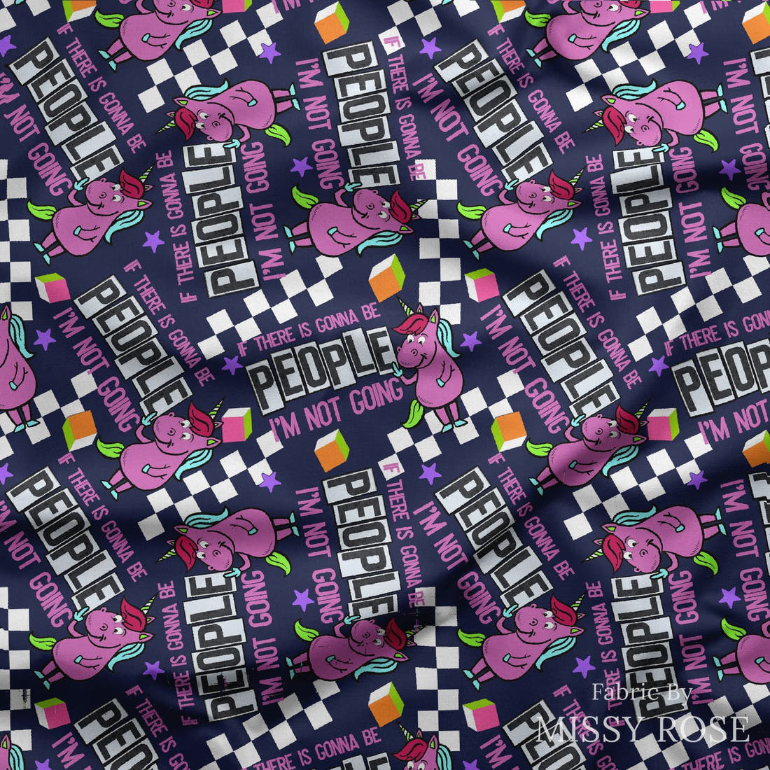 Design 675 People Fabric draped fabric mockup – custom printed fabric by the metre | Fabric by Missy Rose