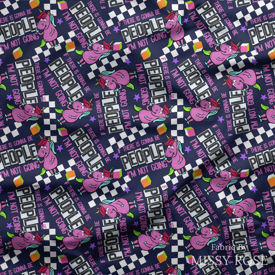 Design 675 People Fabric draped fabric mockup – custom printed fabric by the metre | Fabric by Missy Rose