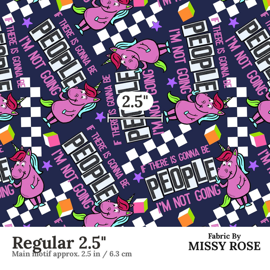 Design 675 People Fabric Regular 2.5" - print scale | Fabric by Missy Rose