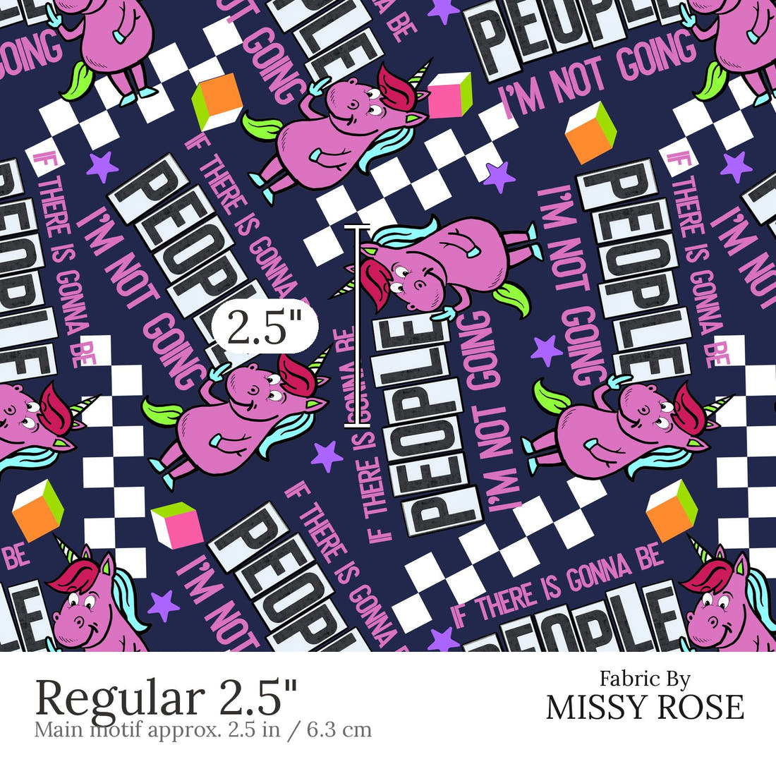Design 675 People Fabric Regular 2.5 inch print scale guide | Fabric by Missy Rose
