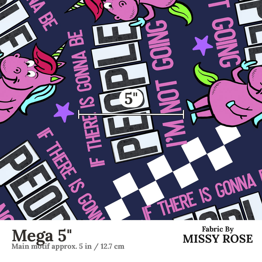 Design 675 People Fabric Mega 5" - print scale | Fabric by Missy Rose