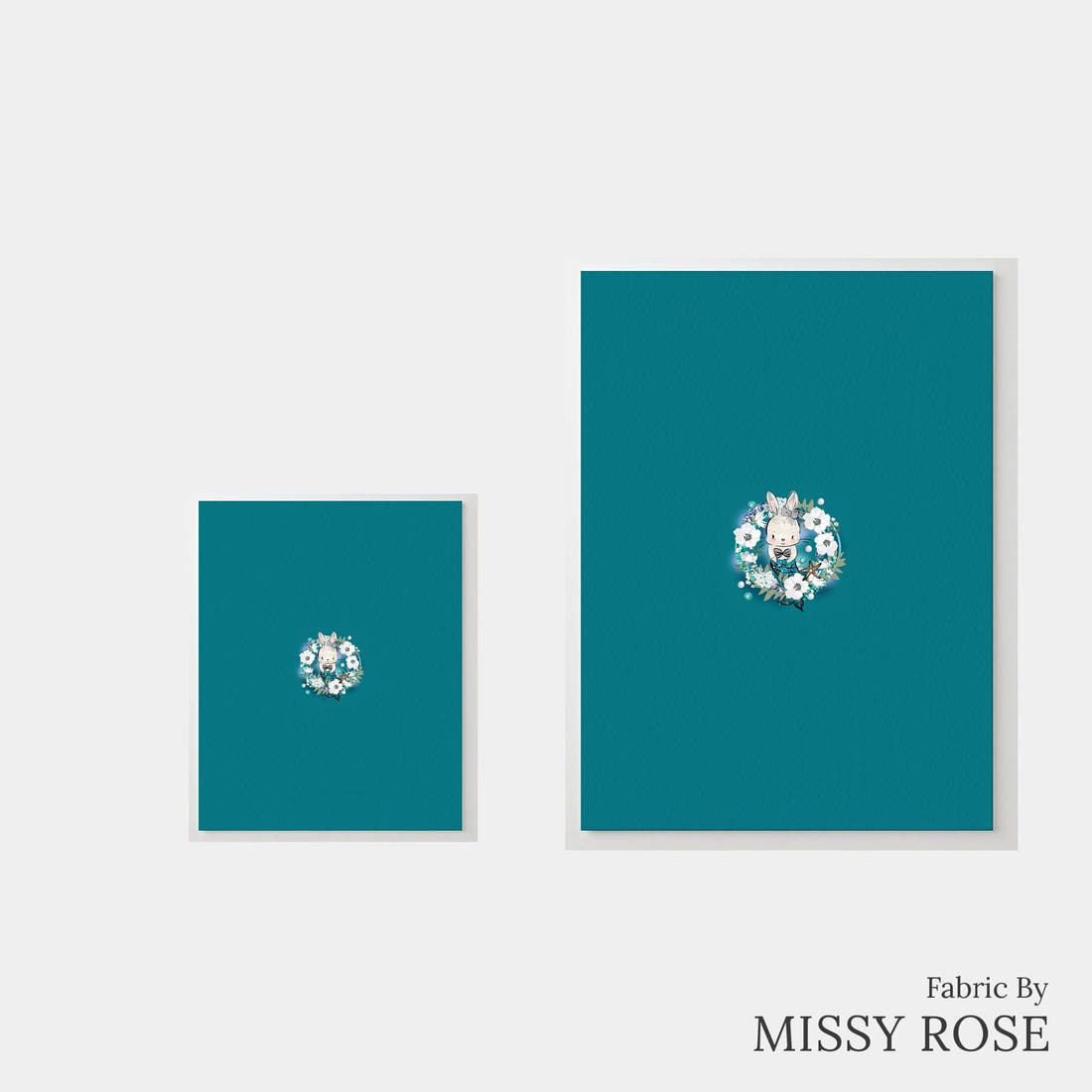 Design 677 Mermaid Bunny Panel – universal and adult panel sizes side by side | Fabric by Missy Rose