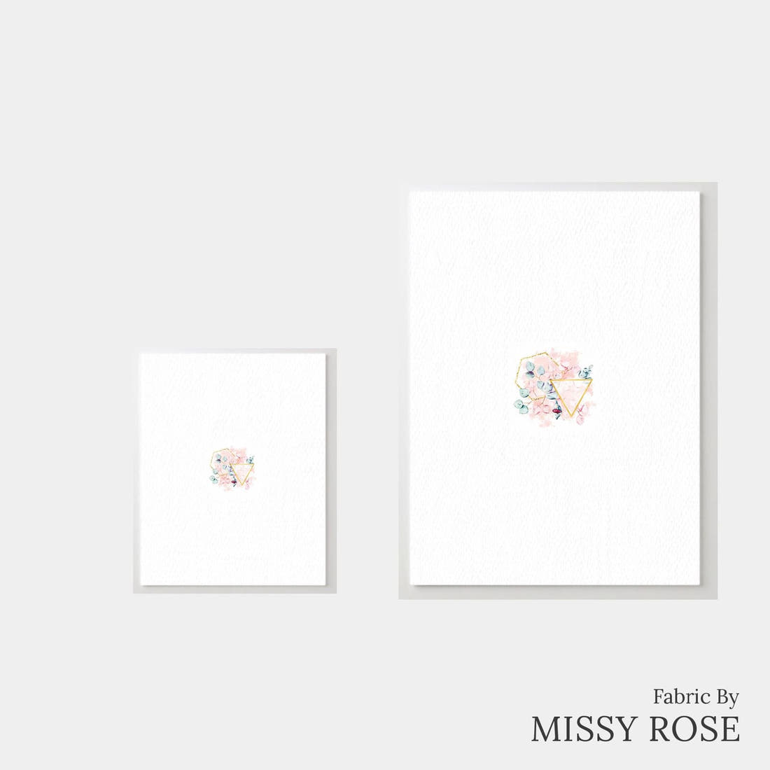 Design 678 Geometric Eucalyptus Panel – universal and adult panel sizes side by side | Fabric by Missy Rose